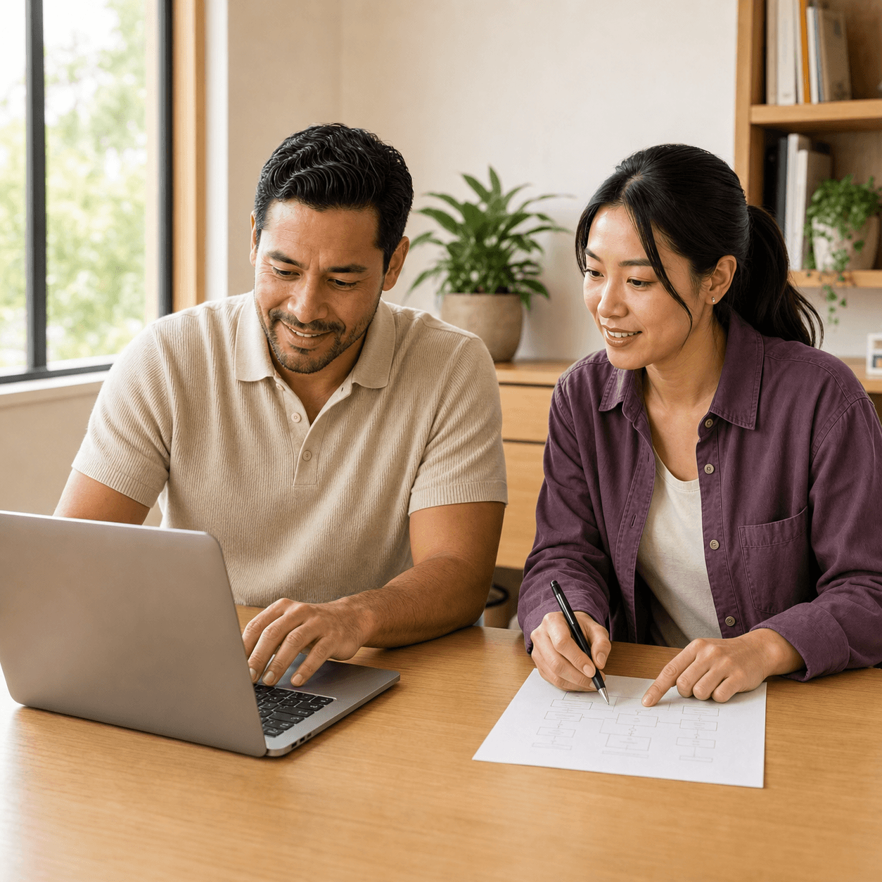 A client and Sato specialist planning a software setup together.